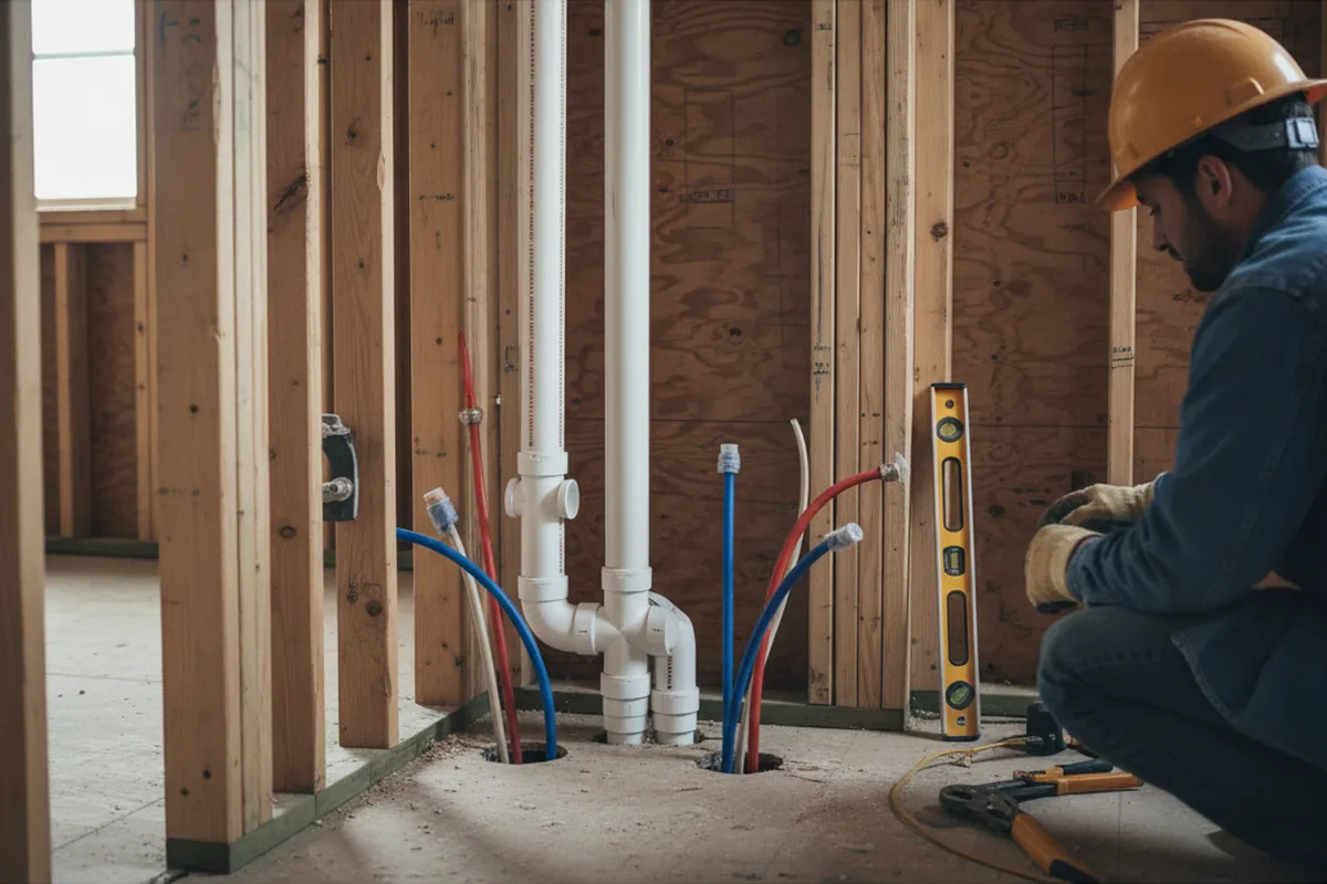 Drain and supply rough-in during Drain Cleaning in Winslow